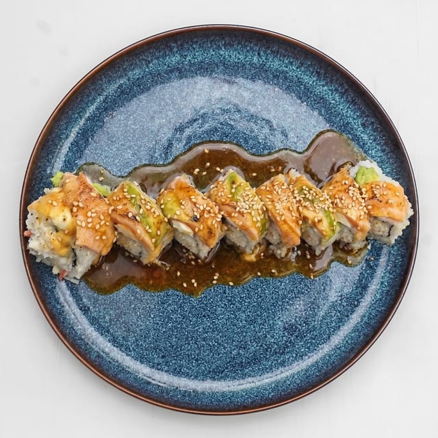 Seared Smoked Salmon Roll.