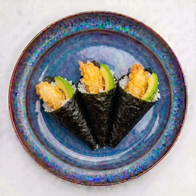 Tempura Shrimp Hand Roll.